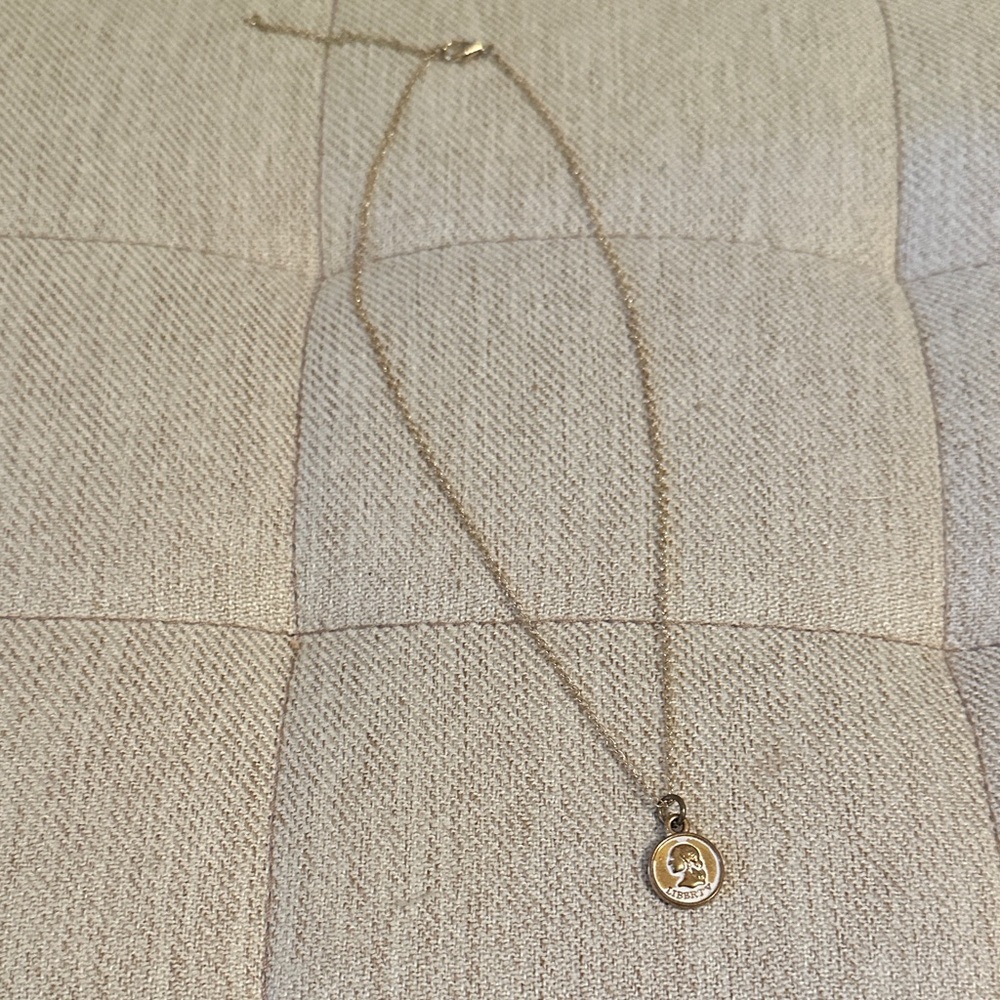 Hand Crafted Gold Liberty Pendant Necklace - Picture 3 of 4